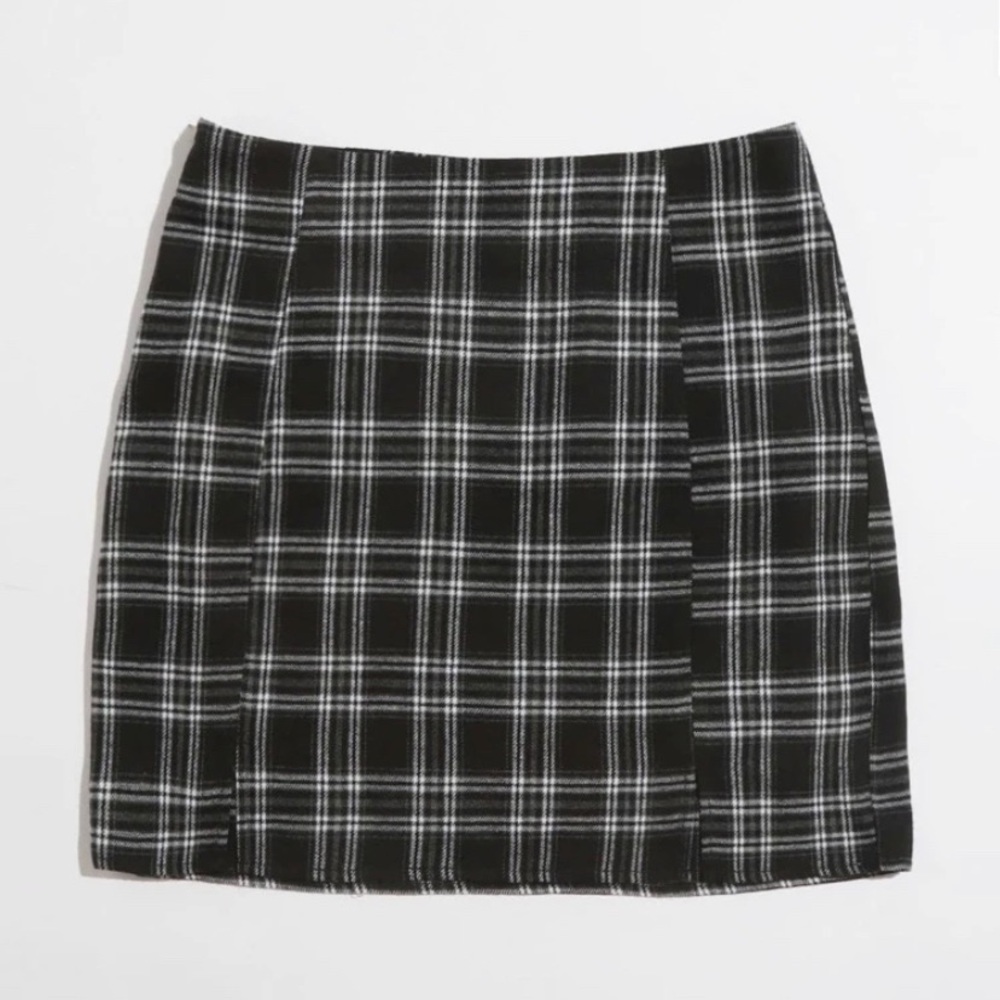 plaid black multicolored skirt